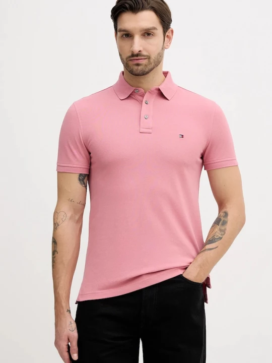 Obrázek produktu Tommy Hilfiger polo bavlněné s elastanem růžová