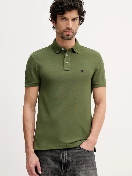 Obrázek produktu Tommy Hilfiger polo bavlněné s elastanem zelená