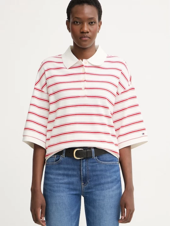 Obrázek produktu Tommy Hilfiger polo dámské bavlněné červená