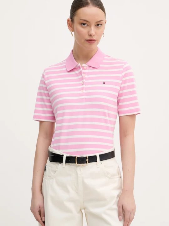 Obrázek produktu Tommy Hilfiger polo dámské s bavlnou růžová