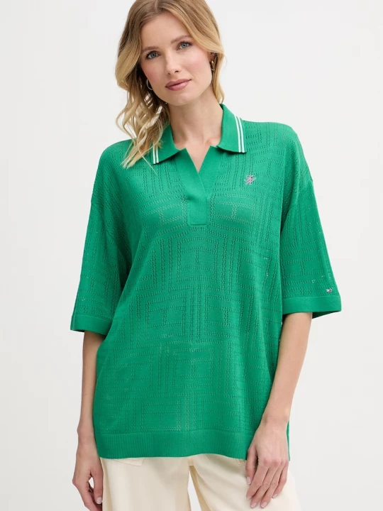Obrázek produktu Tommy Hilfiger polo dámské s lyocellem SUMMER zelená