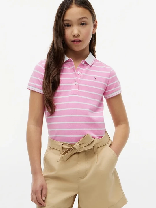 Obrázek produktu Tommy Hilfiger polo dětské bavlněné růžová