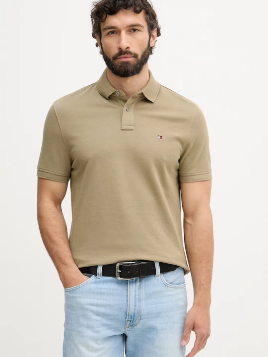 Obrázek produktu Tommy Hilfiger polo pánské bavlněné s elastanem zelená