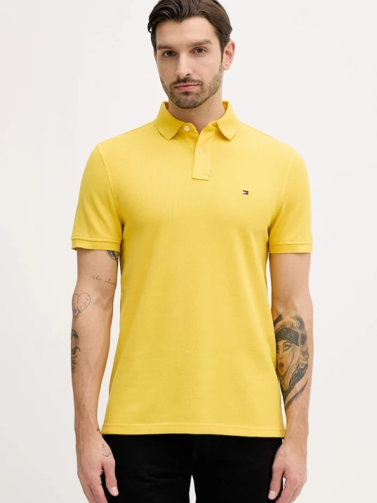 Obrázek produktu Tommy Hilfiger polo pánské bavlněné s elastanem žlutá