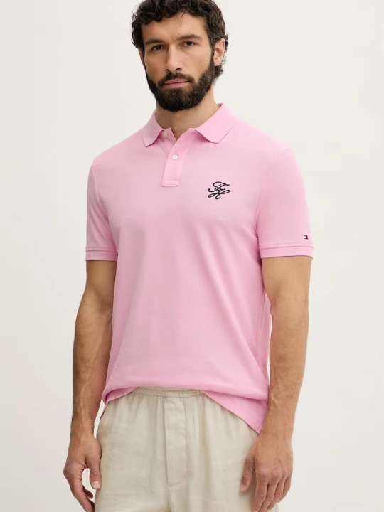 Obrázek produktu Tommy Hilfiger polo pánské bavlněné SUMMER růžová