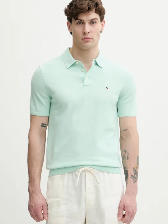 Obrázek produktu Tommy Hilfiger polo pánské bavlněné tyrkysová