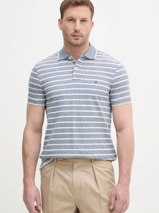Obrázek produktu Tommy Hilfiger polo pánské s příměsí lnu modrá