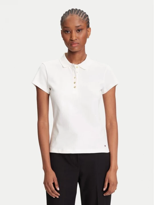 Obrázek produktu Tommy Hilfiger Polokošile Gold Button WW0WW45768 Écru Slim Fit Krémová