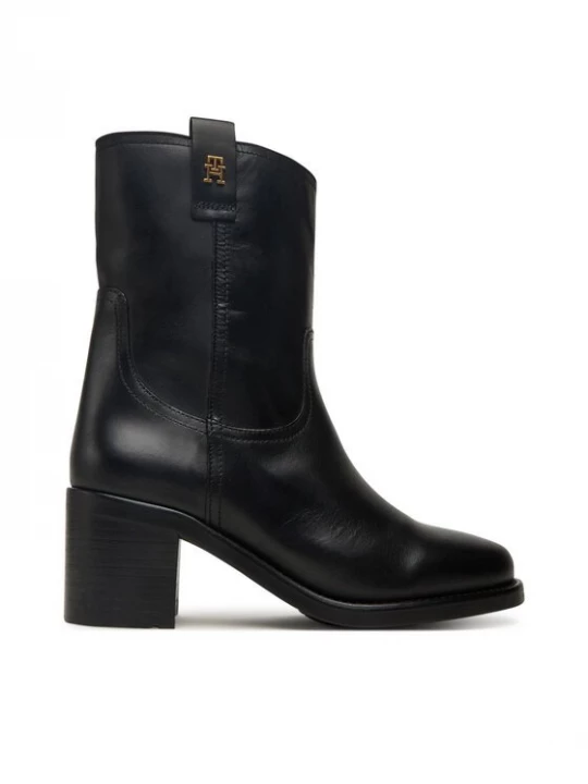 Obrázek produktu Tommy Hilfiger Polokozačky Riding Lthr Mid Boot Block Heel FW0FW08776 Černá