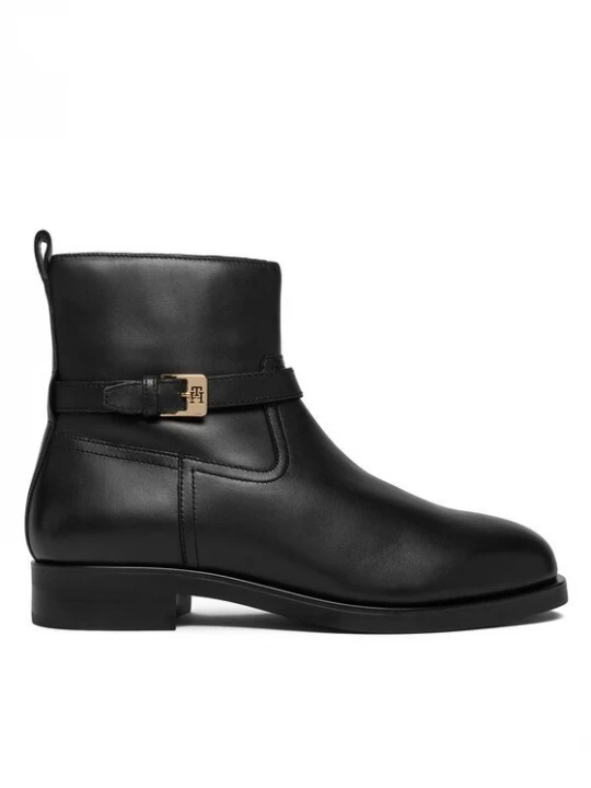 Obrázek produktu Tommy Hilfiger Polokozačky Th Buckle Riding Leather Bootie FW0FW08781 Černá