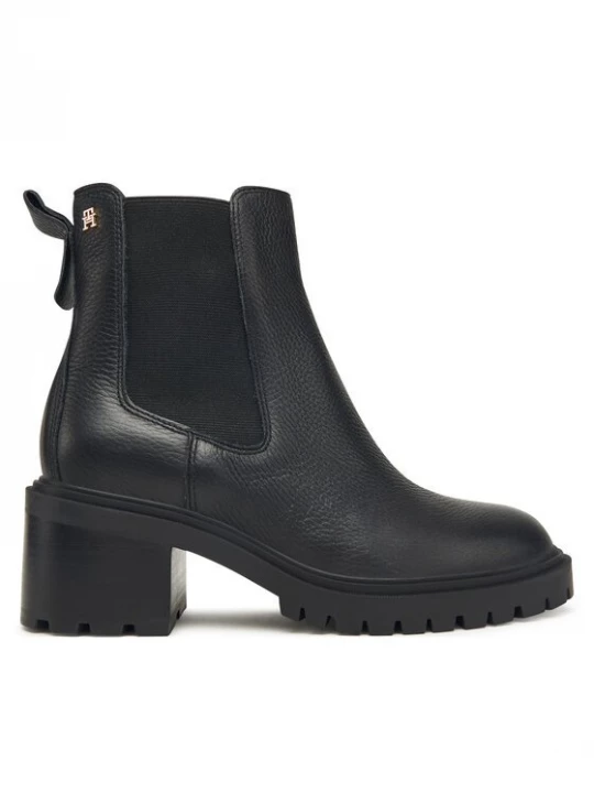 Obrázek produktu Tommy Hilfiger Polokozačky Th Leather Chelsea Cleated Heel FW0FW08774 Černá