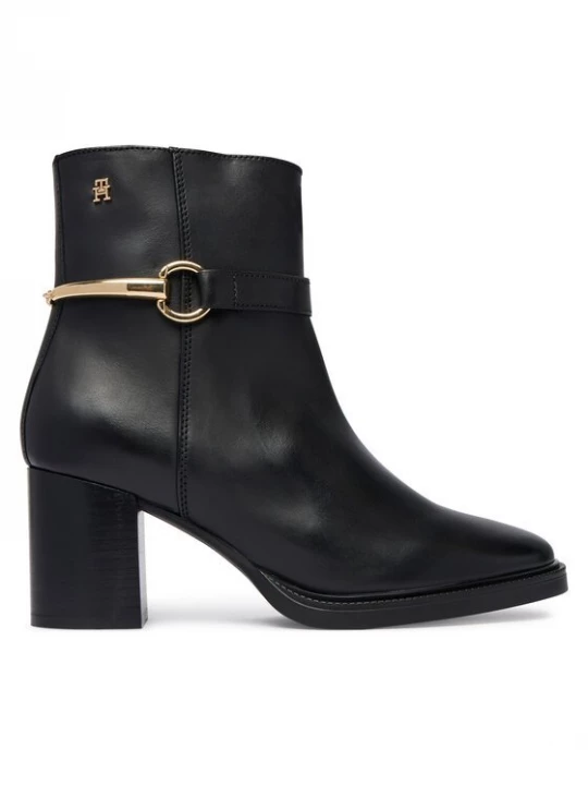 Obrázek produktu Tommy Hilfiger Polokozačky TH Stud Heel Riding Ankle Boot FW0FW09552 Černá