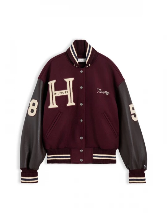 Obrázek produktu TOMMY HILFIGER Přechodná bunda krémová / tmavě hnědá / vínově červená / offwhite