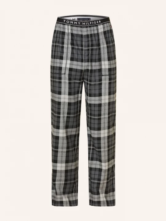 Obrázek produktu Tommy Hilfiger Pyžamové Kalhoty černá / bílá / světle šedá