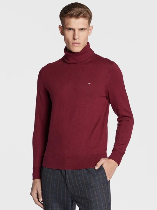 Obrázek produktu Tommy Hilfiger Rolák Pima MW0MW28048 Bordó Regular Fit