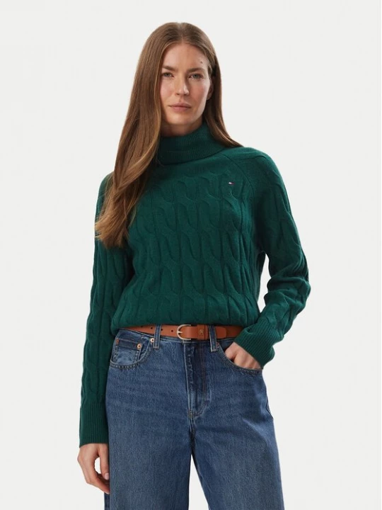 Obrázek produktu Tommy Hilfiger Rolák WW0WW46791 Tmavě zelená Regular Fit