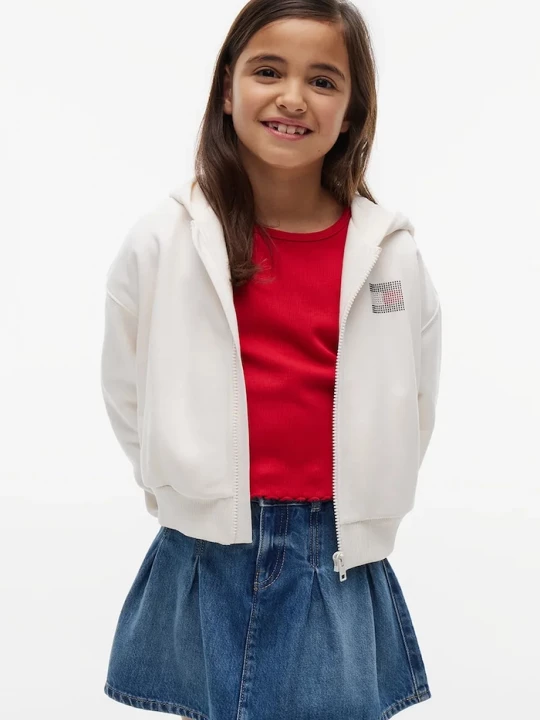 Obrázek produktu Tommy Hilfiger rozepínací mikina s kapucí dětská s bavlnou