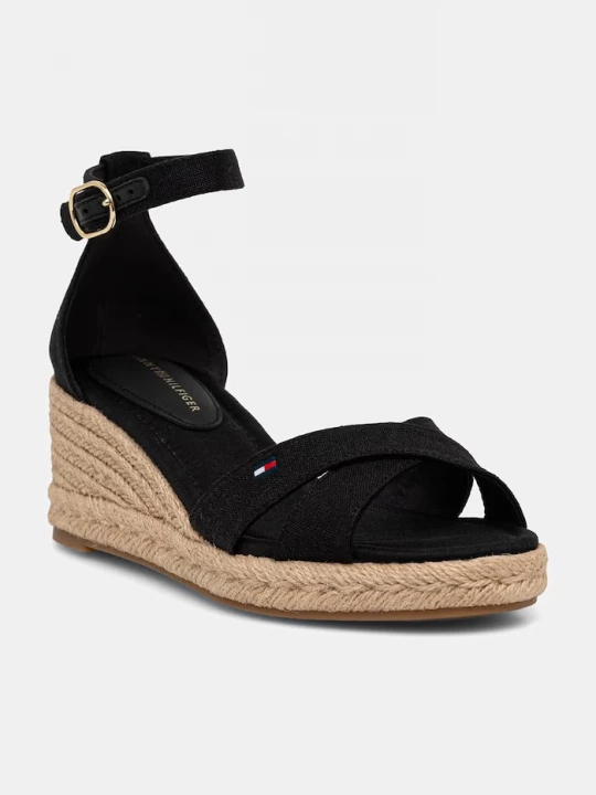 Obrázek produktu Tommy Hilfiger sandály na klínku MID WEDGE ESPAD X CROSS černá