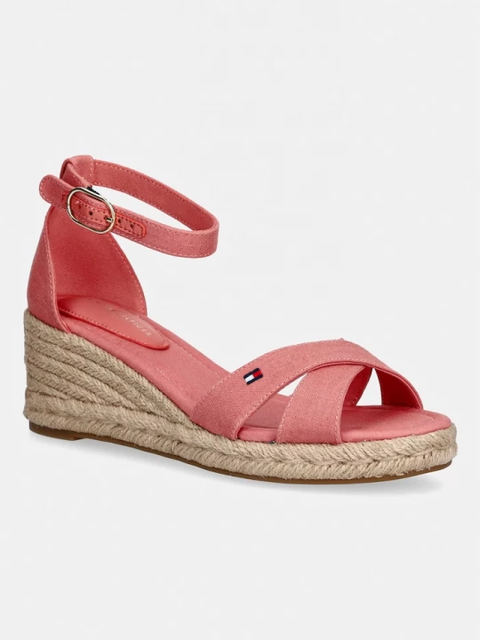 Obrázek produktu Tommy Hilfiger sandály na klínku MID WEDGE ESPAD X CROSS růžová