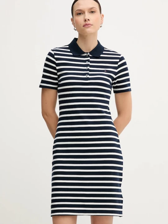 Obrázek produktu Tommy Hilfiger šaty bavlněné elastanem námořnická modř