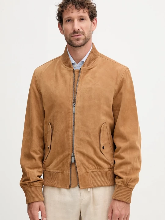 Obrázek produktu Tommy Hilfiger Semišová bomber bunda Tommy Hilfiger béžová