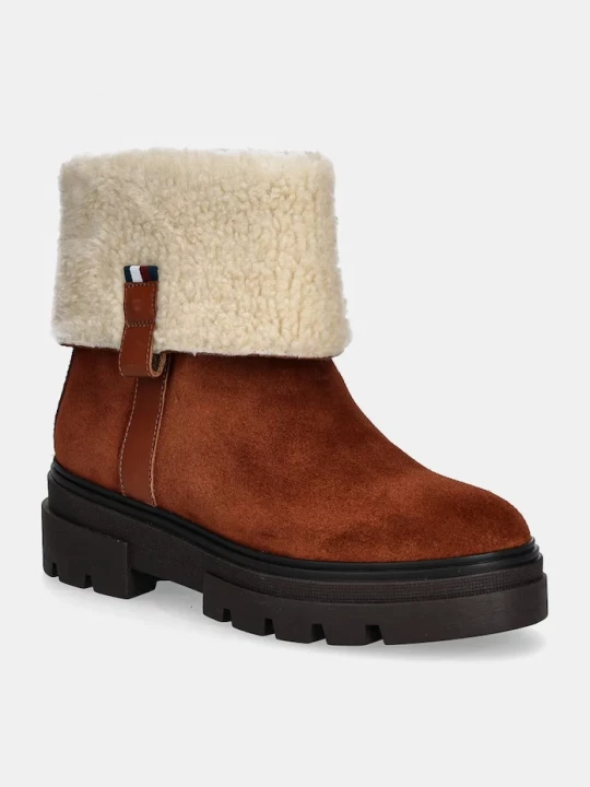 Obrázek produktu Tommy Hilfiger Semišové boty Tommy Hilfiger FAUX FUR SUEDE ROLL-DOWN BOOT hnědá