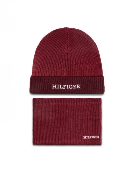 Obrázek produktu Tommy Hilfiger Set čepice a tunelová šála AU0AU01938 Červená