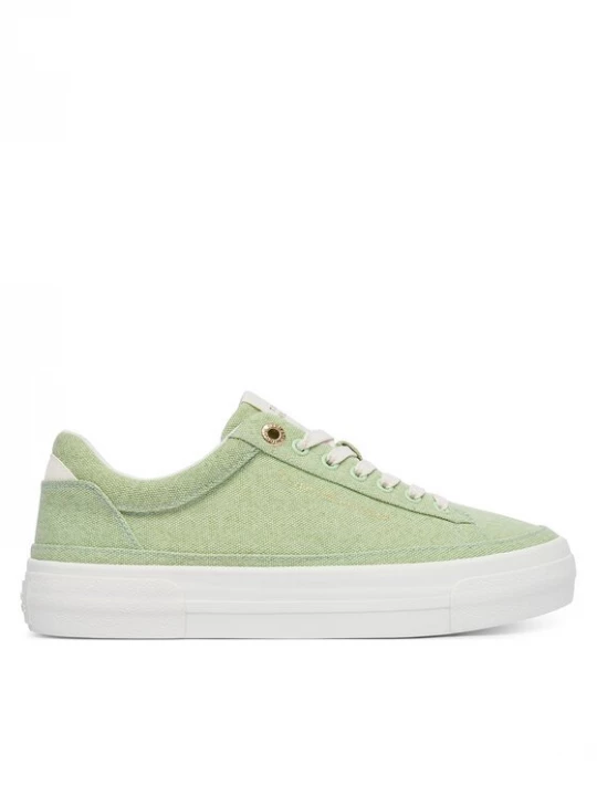Obrázek produktu Tommy Hilfiger Sneakersy Washed Canvas Platform Trainers FW0FW09172 Zelená