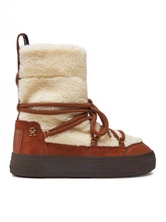 Obrázek produktu Tommy Hilfiger Sněhule Lace-Up Faux Shearling Snowboot FW0FW08252 Béžová
