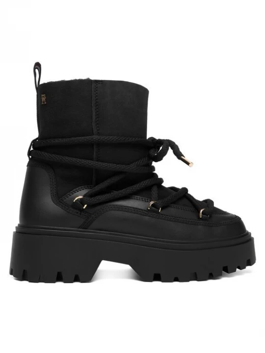 Obrázek produktu Tommy Hilfiger Sněhule Real Shearling Laceup Snowboot FW0FW08996 Černá