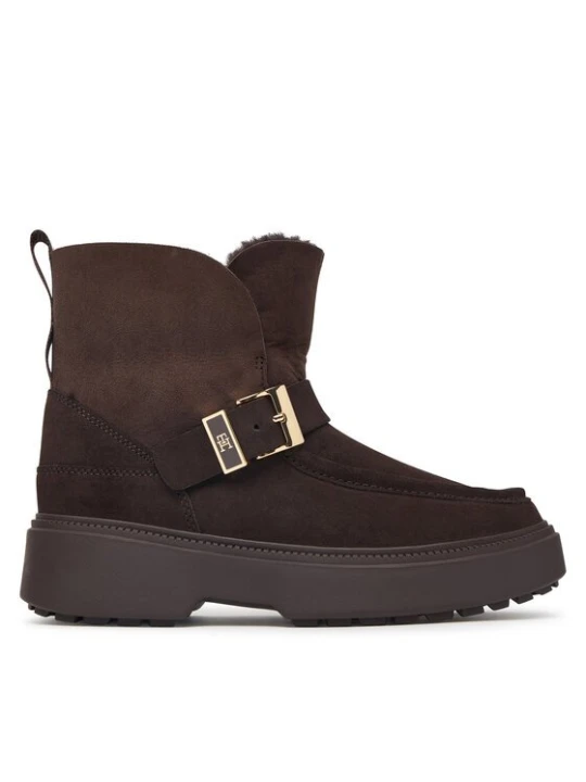 Obrázek produktu Tommy Hilfiger Sněhule Th Buckle Shearling Snow Boot FW0FW09687 Tmavě hnědá