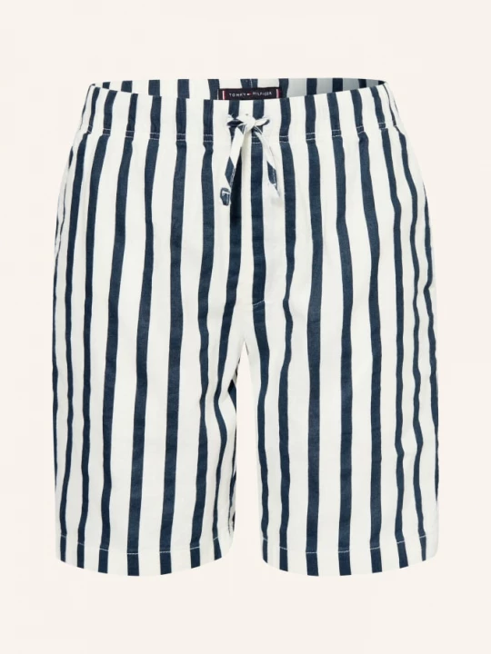 Obrázek produktu Tommy Hilfiger Šortky Ve Stylu Joggingových Kalhot S Lněným Vzorem bílá / tmavě modrá