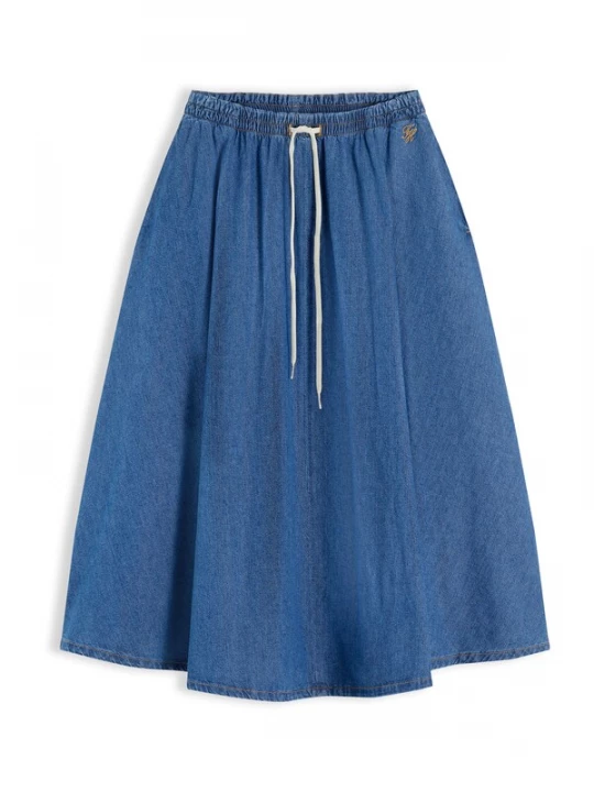 Obrázek produktu TOMMY HILFIGER Sukně 'Logo Relaxed Flared Midi' modrá džínovina
