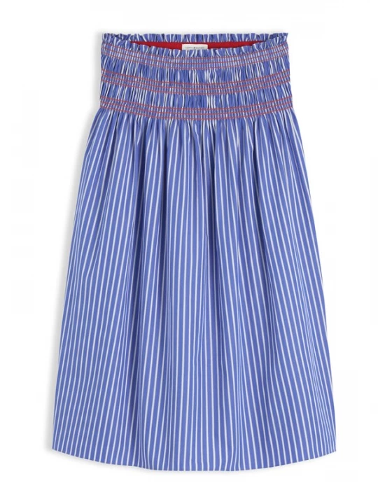 Obrázek produktu TOMMY HILFIGER Sukně 'Smock Stripe Topstitch Midi' modrá / bílá