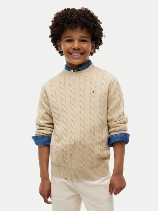 Obrázek produktu Tommy Hilfiger Svetr Cable KB0KB09753 Béžová Regular Fit