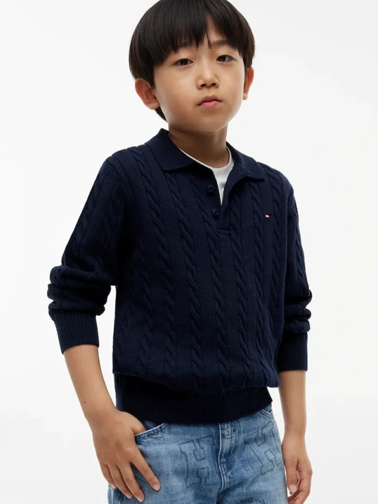 Obrázek produktu Tommy Hilfiger svetr dětský bavlněný námořnická modř