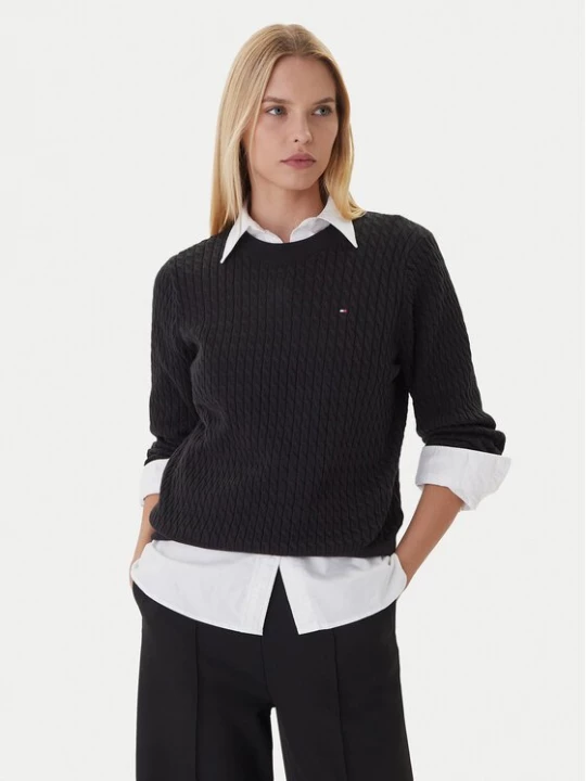 Obrázek produktu Tommy Hilfiger Svetr Fine WW0WW44993 Černá Regular Fit