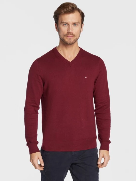 Obrázek produktu Tommy Hilfiger Svetr Pima MW0MW28047 Bordó Regular Fit