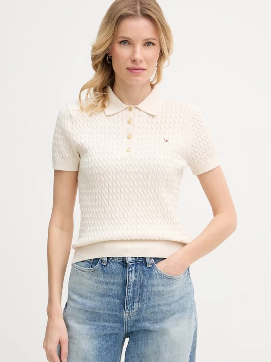 Obrázek produktu Tommy Hilfiger svetrové polo dámské bavlněné béžová