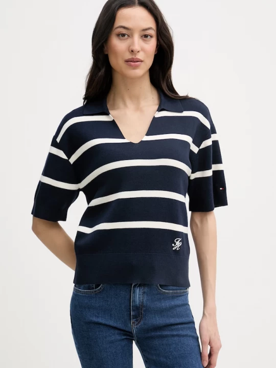 Obrázek produktu Tommy Hilfiger svetrové polo dámské bavlněné námořnická modř