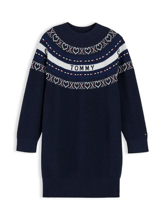 Obrázek produktu Tommy Hilfiger svetrové šaty bavlněné námořnická modř