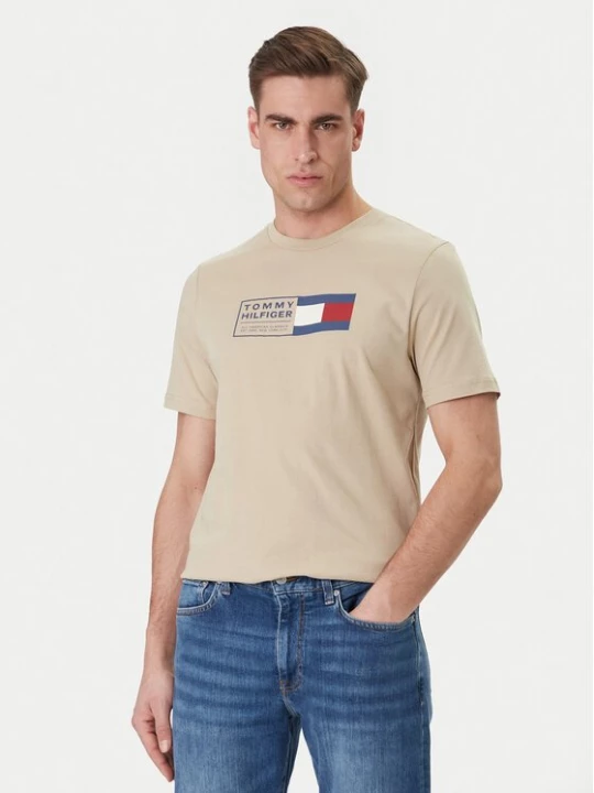 Obrázek produktu Tommy Hilfiger T-Shirt Brand Love Box MW0MW42366 Béžová Regular Fit