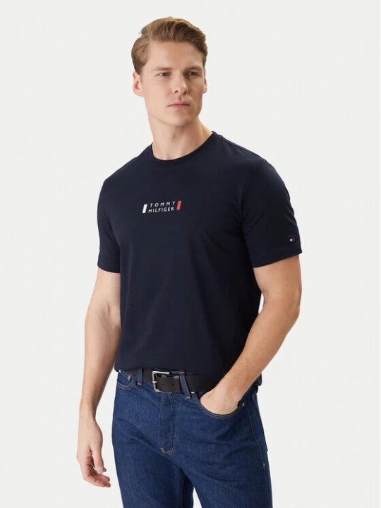 Obrázek produktu Tommy Hilfiger T-Shirt Brand Love Small Center Tee MW0MW41453 Tmavomodrá Regular Fit
