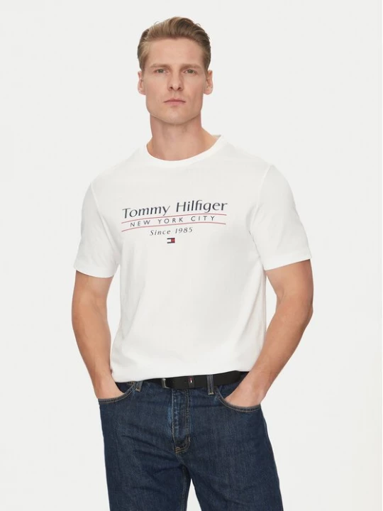 Obrázek produktu Tommy Hilfiger T-Shirt Center Stack MW0MW38621 Bílá Regular Fit
