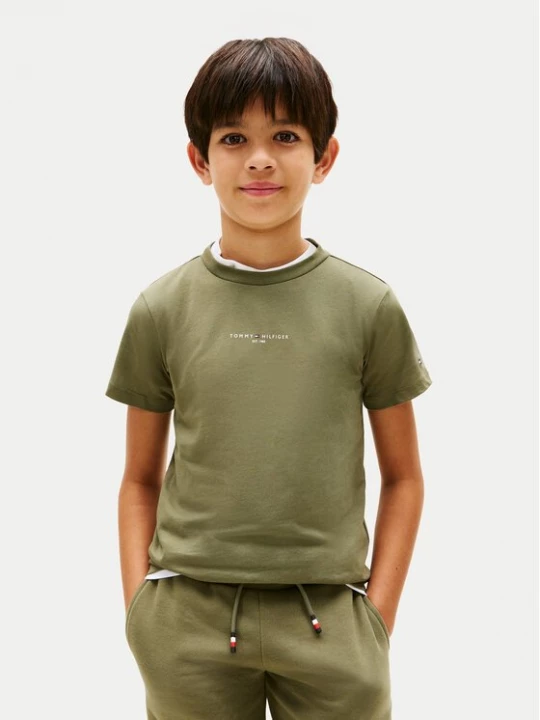Obrázek produktu Tommy Hilfiger T-Shirt Essential Logo KB0KB09666 Zelená Regular Fit
