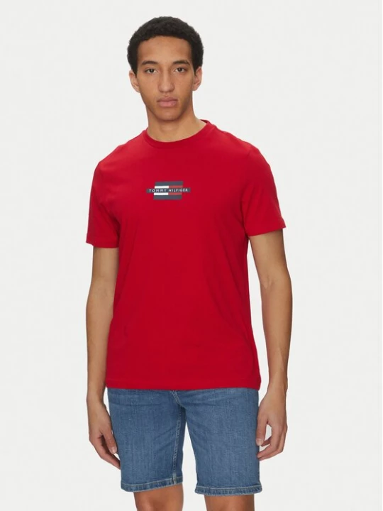 Obrázek produktu Tommy Hilfiger T-Shirt Flag Box MW0MW38636 Červená Regular Fit