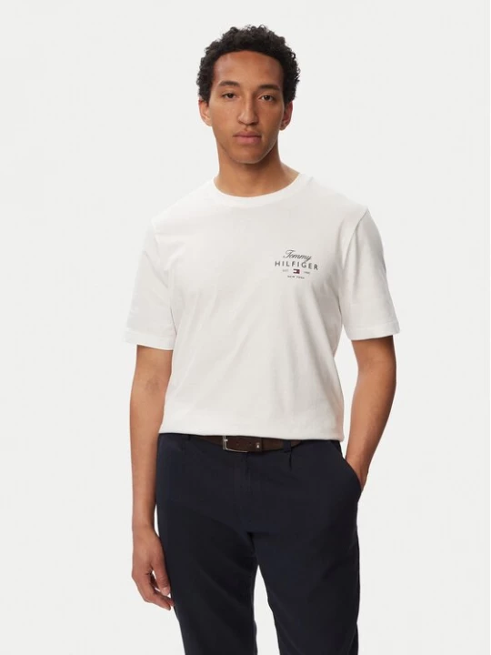 Obrázek produktu Tommy Hilfiger T-Shirt Script Stack MW0MW43224 Bílá Regular Fit