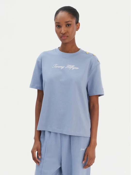 Obrázek produktu Tommy Hilfiger T-Shirt Script WW0WW47819 Modrá Regular Fit