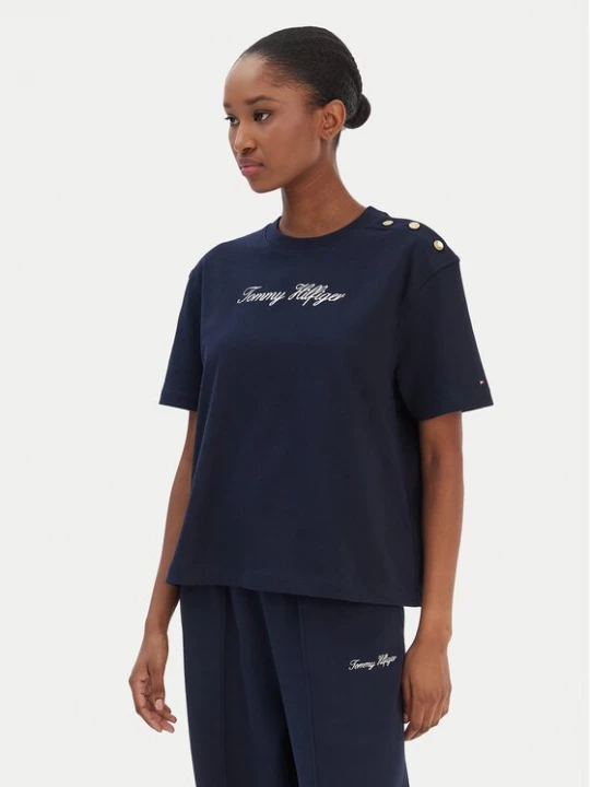 Obrázek produktu Tommy Hilfiger T-Shirt Script WW0WW47819 Tmavomodrá Regular Fit