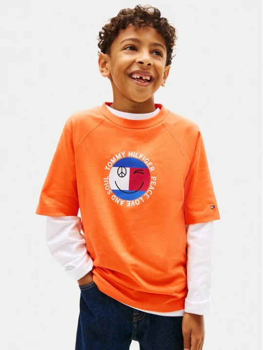 Obrázek produktu Tommy Hilfiger T-Shirt Smiley Flag KB0KB10269 Oranžová Regular Fit